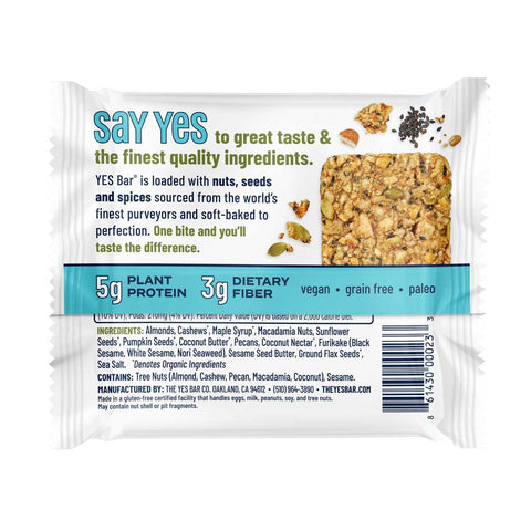 YES Bar Black Sesame Sea Salt
