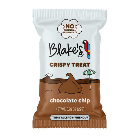 Blake's Crispy Treat chocolate chip package on a white background