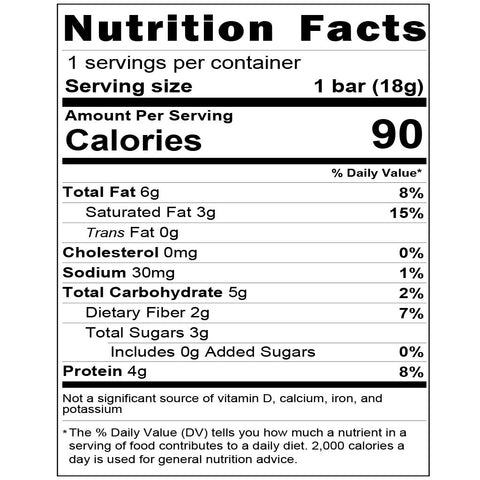 Cashew Cinnamon Mammoth Bar Nutritional Facts