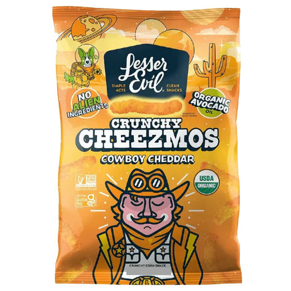 Lesser Evil Crunchy Cheezmos Cowboy Cheddar