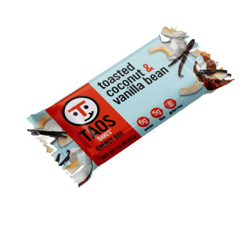 Taos Toasted Coconut and Vanilla Bean Bar on A White Background