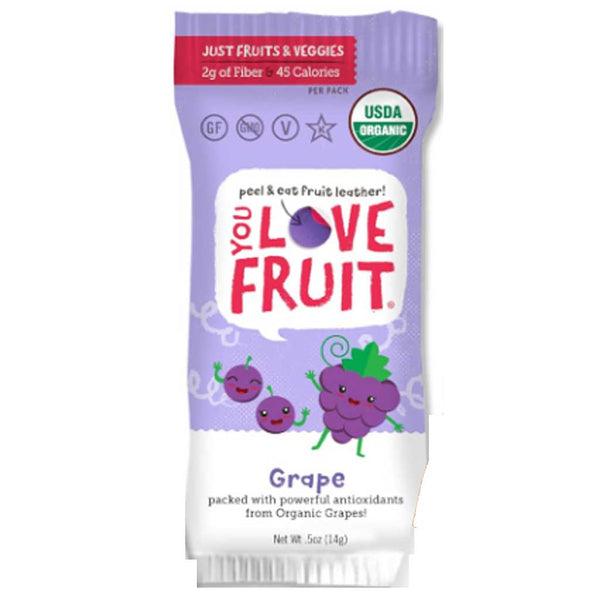 You Love Fruit grape fruit leather package on a white background