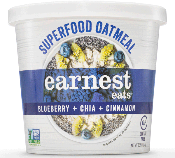 Earnest Eats Superfood Oatmeal Blueberry Chia Cinnamon