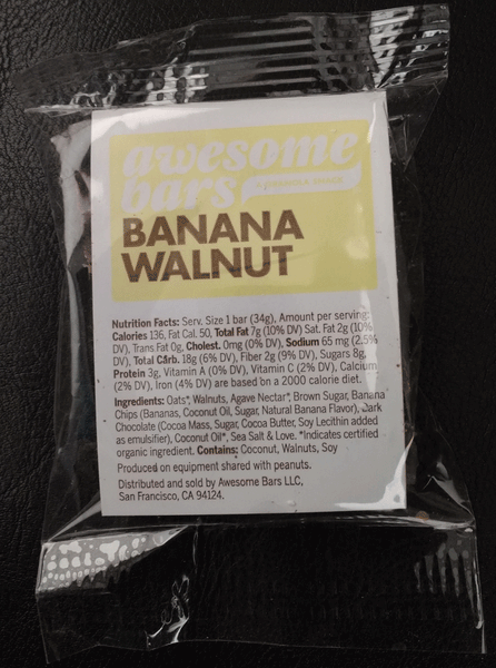 Awesome Bars Banana Walnut
