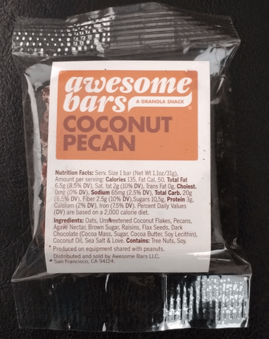 Awesome Bars Coconut Pecan