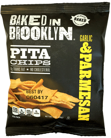 Baked in Brooklyn Pita Chips Garlic & Parmesan