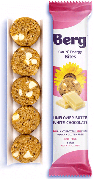 Berg Oat N' Energy Bites Sunflower Butter White Chocolate