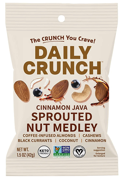 Daily Crunch Cinnamon Java Sprouted Nut Medley for a Healthy Snack