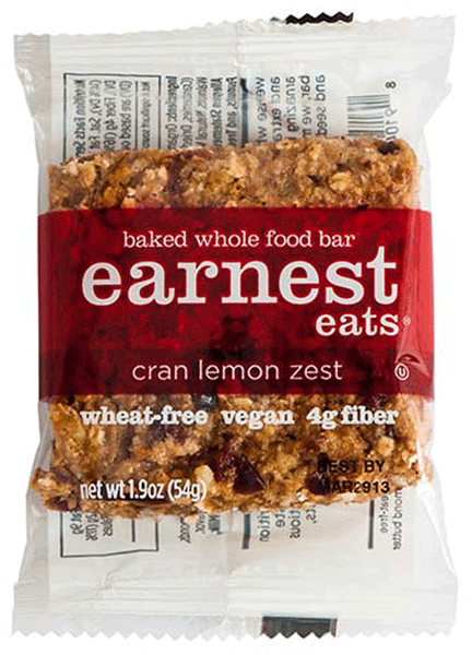 Earnest Eats Baked Whole Food Bar Cran Lemon Zest