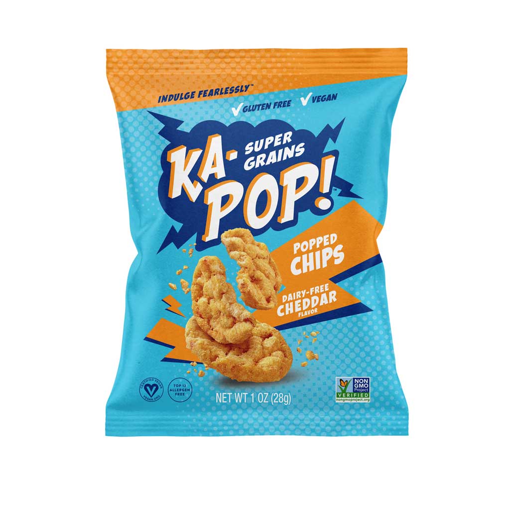 Antagelse Kamel Beregn Ka-Pop Dairy-Free Cheddar Ancient Grain Popped Chips for Work Treats