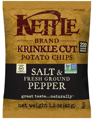 Kettle Brand Krinkle Cut Potato Chips Salt & Fresh Ground Pepper