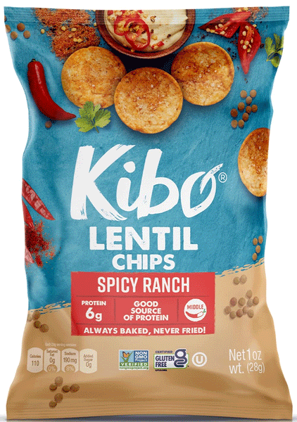 Kibo Lentil Chips Spicy Ranch