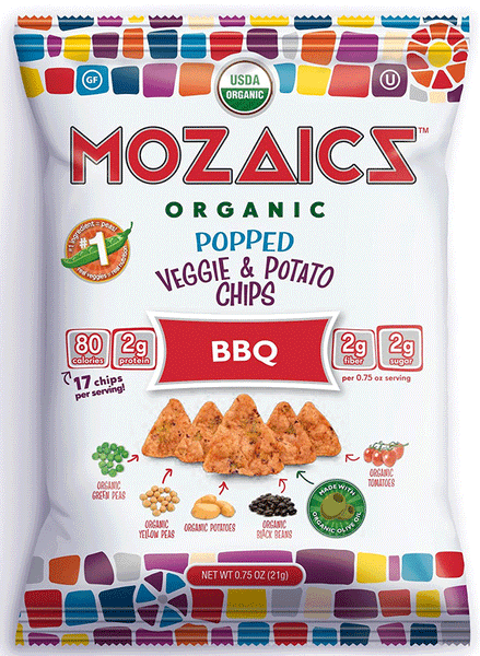 Mozaics Organic Popped Veggie & Potato Chips BBQ