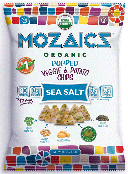 Mozaics Organic Popped Veggie & Potato Chips Sea Salt