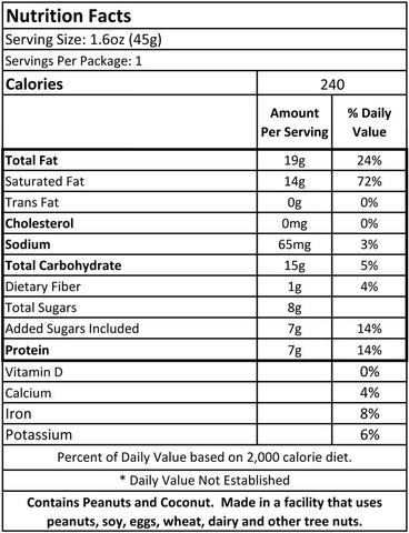 Rickaroons Coconut Energy Peanut Butter Protein Bar