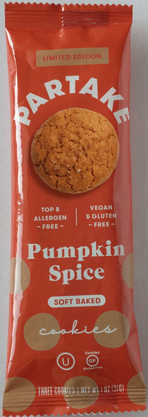 Partake Pumpkin Spice Soft Baked Cookies