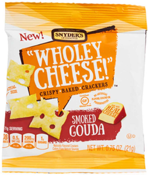 Snyder's of Hanover Wholey Cheese! Crispy Baked Crackers Smoked Gouda