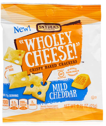 Snyder's of Hanover Wholey Cheese! Crispy Baked Crackers Mild Cheddar
