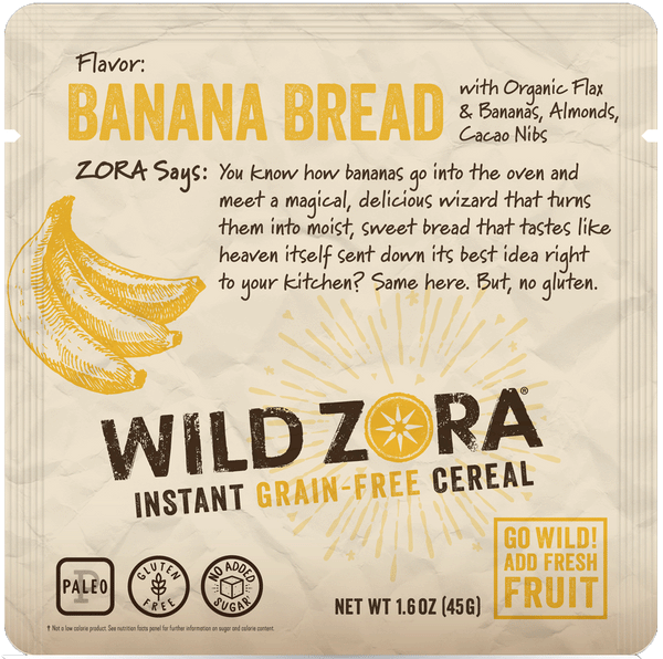 Wild Zora Instant Grain-Free Hot Cereal Banana Bread