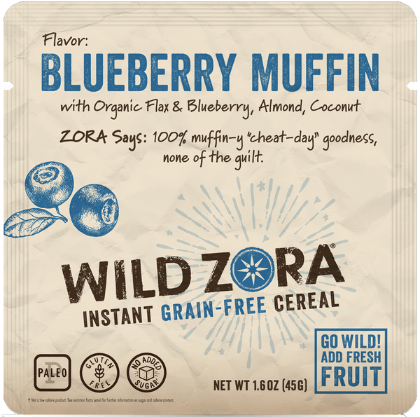 Wild Zora Instant Grain-Free Hot Cereal Blueberry Muffin