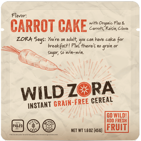 Wild Zora Instant Grain-Free Hot Cereal Carrot Cake
